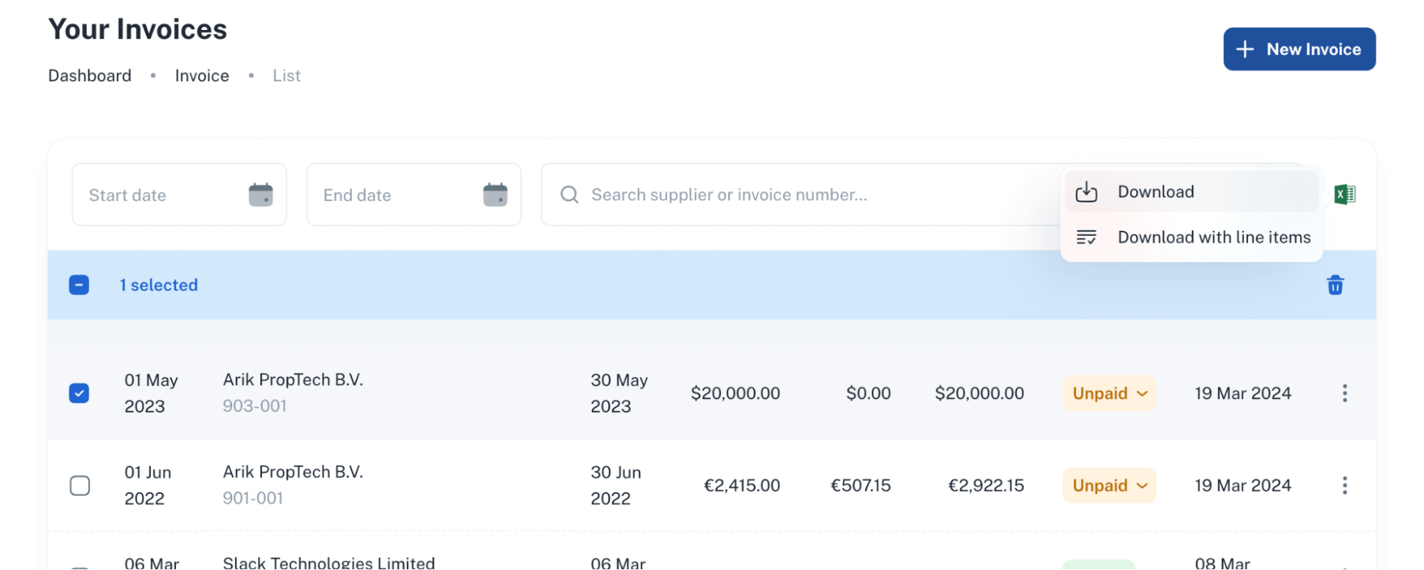 Smart Clerk Dashboard - Export to Excel